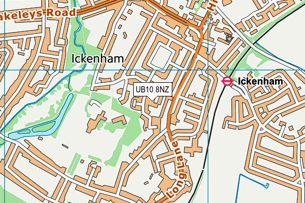 UB10 8NZ map - OS VectorMap District (Ordnance Survey) UB10 8NZ map - OS VectorMap District (Ordnance Survey)