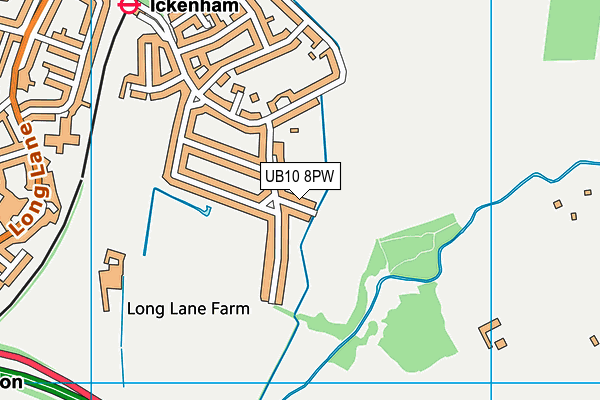 UB10 8PW map - OS VectorMap District (Ordnance Survey) UB10 8PW map - OS VectorMap District (Ordnance Survey)