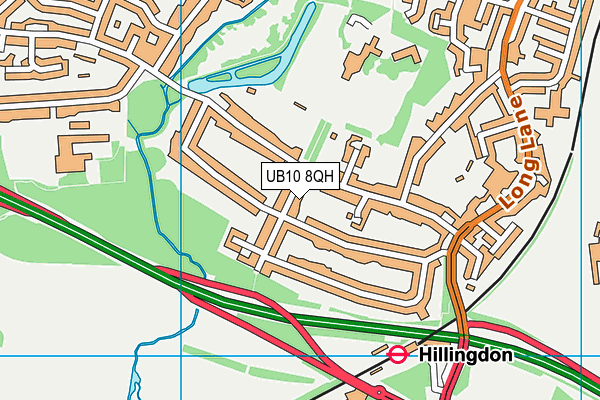 UB10 8QH map - OS VectorMap District (Ordnance Survey)