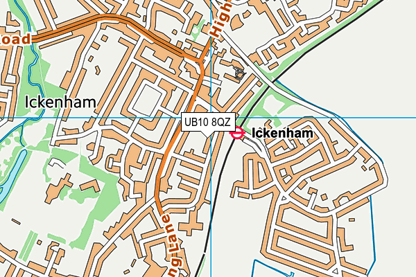 UB10 8QZ map - OS VectorMap District (Ordnance Survey) UB10 8QZ map - OS VectorMap District (Ordnance Survey)