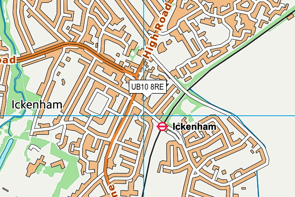 UB10 8RE map - OS VectorMap District (Ordnance Survey) UB10 8RE map - OS VectorMap District (Ordnance Survey)