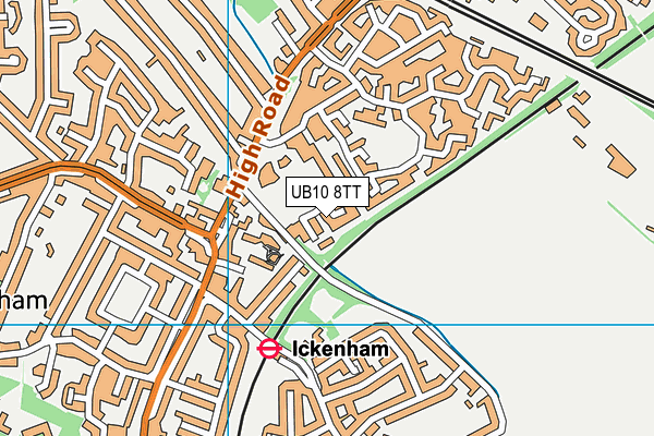 UB10 8TT map - OS VectorMap District (Ordnance Survey) UB10 8TT map - OS VectorMap District (Ordnance Survey)