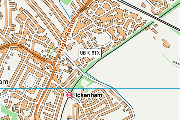 UB10 8TX map - OS VectorMap District (Ordnance Survey) UB10 8TX map - OS VectorMap District (Ordnance Survey)