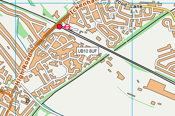 UB10 8UF map - OS VectorMap District (Ordnance Survey)