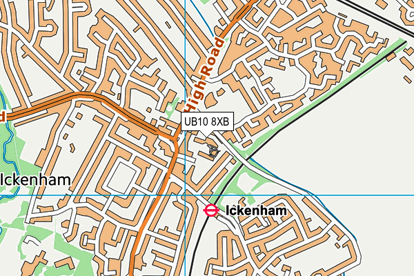 UB10 8XB map - OS VectorMap District (Ordnance Survey) UB10 8XB map - OS VectorMap District (Ordnance Survey)