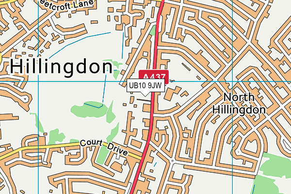 UB10 9JW map - OS VectorMap District (Ordnance Survey)