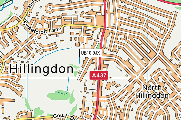 UB10 9JX map - OS VectorMap District (Ordnance Survey)