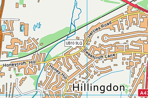 UB10 9LQ map - OS VectorMap District (Ordnance Survey) UB10 9LQ map - OS VectorMap District (Ordnance Survey)