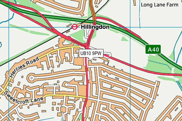 UB10 9PW map - OS VectorMap District (Ordnance Survey) UB10 9PW map - OS VectorMap District (Ordnance Survey)