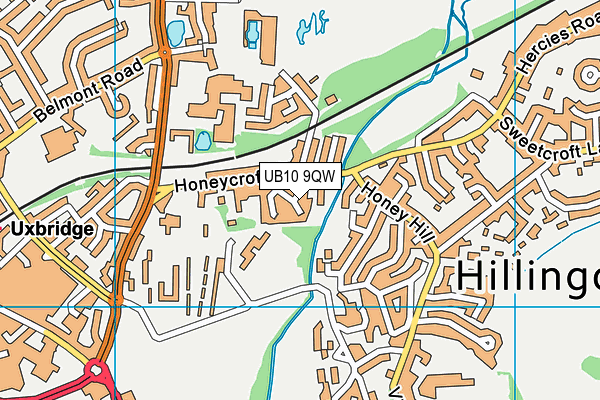 UB10 9QW map - OS VectorMap District (Ordnance Survey) UB10 9QW map - OS VectorMap District (Ordnance Survey)