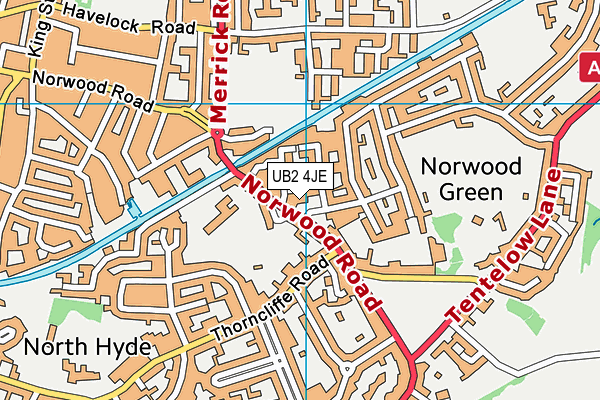 UB2 4JE map - OS VectorMap District (Ordnance Survey) UB2 4JE map - OS VectorMap District (Ordnance Survey)