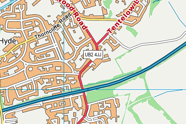 UB2 4JJ map - OS VectorMap District (Ordnance Survey)