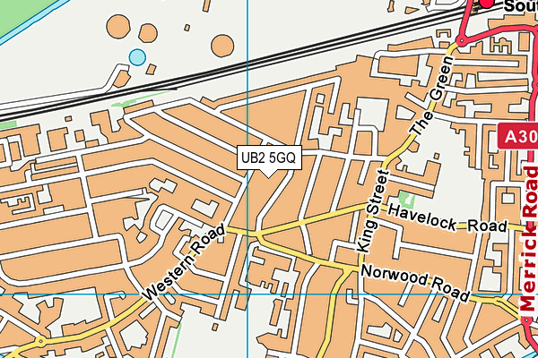 UB2 5GQ map - OS VectorMap District (Ordnance Survey) UB2 5GQ map - OS VectorMap District (Ordnance Survey)
