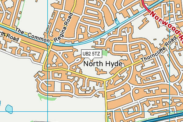 UB2 5TZ map - OS VectorMap District (Ordnance Survey)