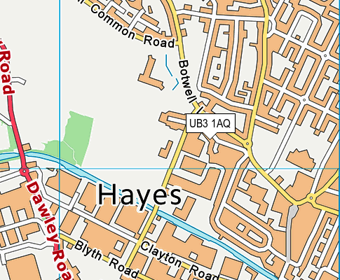 UB3 1AQ map - OS VectorMap District (Ordnance Survey) UB3 1AQ map - OS VectorMap District (Ordnance Survey)