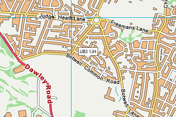 UB3 1JH map - OS VectorMap District (Ordnance Survey)