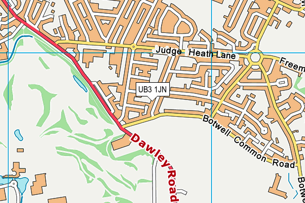 UB3 1JN map - OS VectorMap District (Ordnance Survey) UB3 1JN map - OS VectorMap District (Ordnance Survey)
