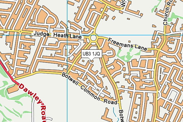 UB3 1JQ map - OS VectorMap District (Ordnance Survey) UB3 1JQ map - OS VectorMap District (Ordnance Survey)