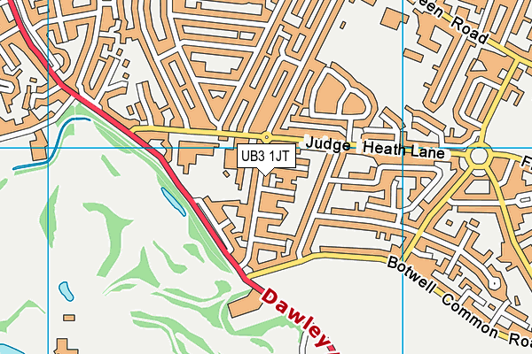UB3 1JT map - OS VectorMap District (Ordnance Survey) UB3 1JT map - OS VectorMap District (Ordnance Survey)