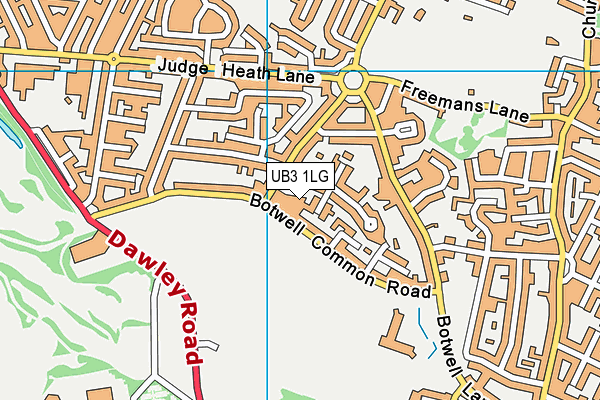 UB3 1LG map - OS VectorMap District (Ordnance Survey) UB3 1LG map - OS VectorMap District (Ordnance Survey)