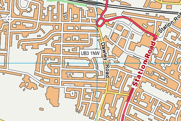 UB3 1NW map - OS VectorMap District (Ordnance Survey) UB3 1NW map - OS VectorMap District (Ordnance Survey)
