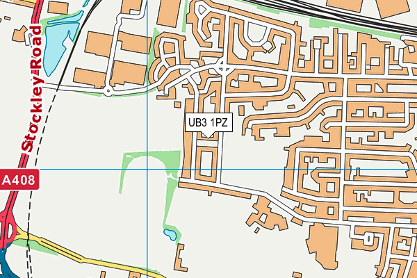 UB3 1PZ map - OS VectorMap District (Ordnance Survey) UB3 1PZ map - OS VectorMap District (Ordnance Survey)