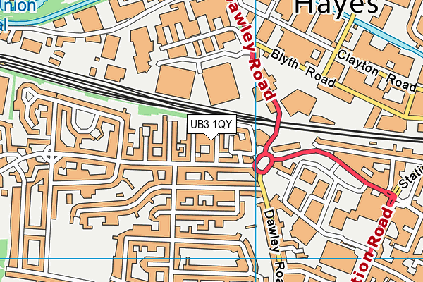 UB3 1QY map - OS VectorMap District (Ordnance Survey) UB3 1QY map - OS VectorMap District (Ordnance Survey)