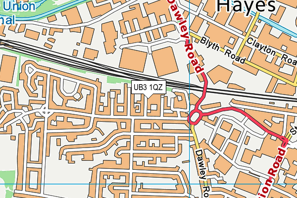 UB3 1QZ map - OS VectorMap District (Ordnance Survey) UB3 1QZ map - OS VectorMap District (Ordnance Survey)