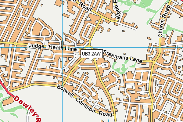 UB3 2AW map - OS VectorMap District (Ordnance Survey) UB3 2AW map - OS VectorMap District (Ordnance Survey)