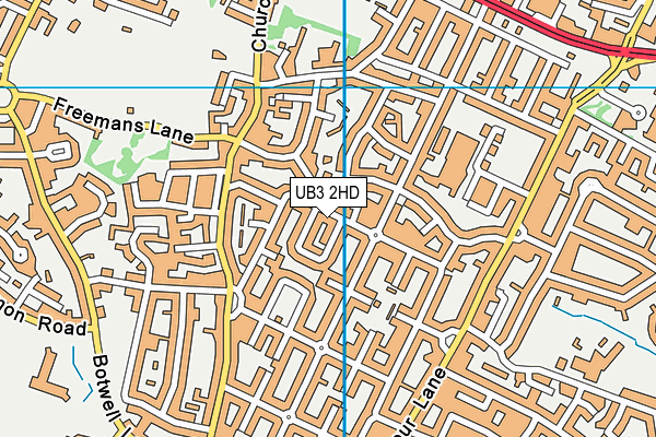 UB3 2HD map - OS VectorMap District (Ordnance Survey) UB3 2HD map - OS VectorMap District (Ordnance Survey)