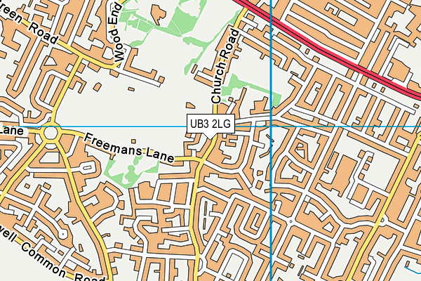 UB3 2LG map - OS VectorMap District (Ordnance Survey) UB3 2LG map - OS VectorMap District (Ordnance Survey)