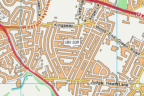 UB3 2QR map - OS VectorMap District (Ordnance Survey) UB3 2QR map - OS VectorMap District (Ordnance Survey)