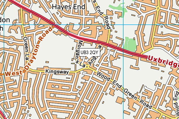 UB3 2QY map - OS VectorMap District (Ordnance Survey) UB3 2QY map - OS VectorMap District (Ordnance Survey)