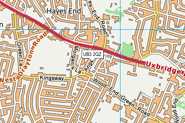 UB3 2QZ map - OS VectorMap District (Ordnance Survey) UB3 2QZ map - OS VectorMap District (Ordnance Survey)