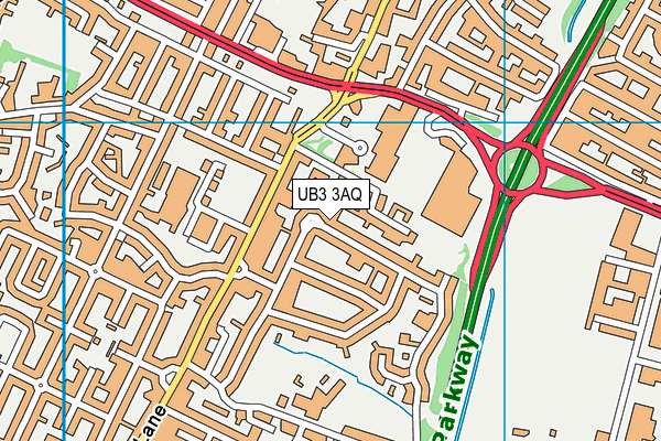 UB3 3AQ map - OS VectorMap District (Ordnance Survey) UB3 3AQ map - OS VectorMap District (Ordnance Survey)
