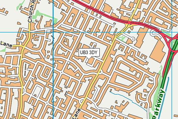 UB3 3DY map - OS VectorMap District (Ordnance Survey) UB3 3DY map - OS VectorMap District (Ordnance Survey)