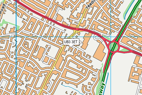 UB3 3ET map - OS VectorMap District (Ordnance Survey) UB3 3ET map - OS VectorMap District (Ordnance Survey)