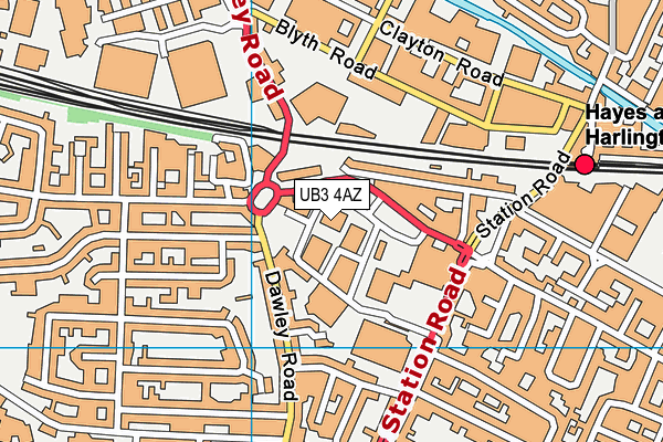 UB3 4AZ map - OS VectorMap District (Ordnance Survey) UB3 4AZ map - OS VectorMap District (Ordnance Survey)