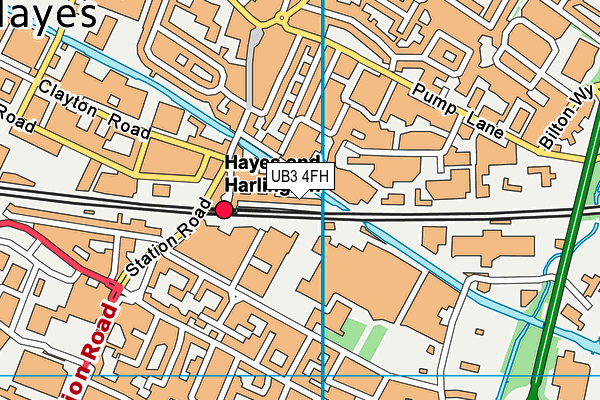 UB3 4FH map - OS VectorMap District (Ordnance Survey)