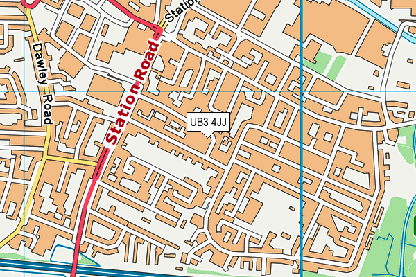 UB3 4JJ map - OS VectorMap District (Ordnance Survey) UB3 4JJ map - OS VectorMap District (Ordnance Survey)