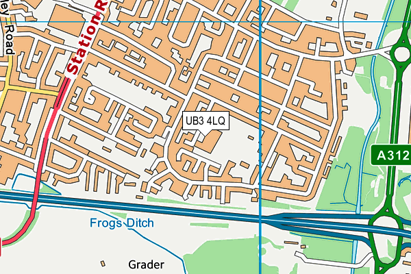 UB3 4LQ map - OS VectorMap District (Ordnance Survey) UB3 4LQ map - OS VectorMap District (Ordnance Survey)