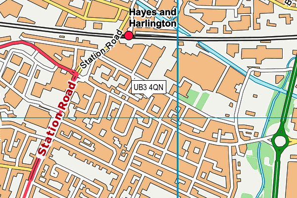UB3 4QN map - OS VectorMap District (Ordnance Survey) UB3 4QN map - OS VectorMap District (Ordnance Survey)