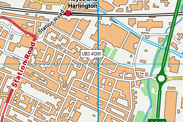 UB3 4QW map - OS VectorMap District (Ordnance Survey) UB3 4QW map - OS VectorMap District (Ordnance Survey)