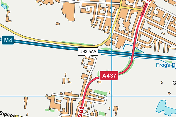 UB3 5AA map - OS VectorMap District (Ordnance Survey) UB3 5AA map - OS VectorMap District (Ordnance Survey)