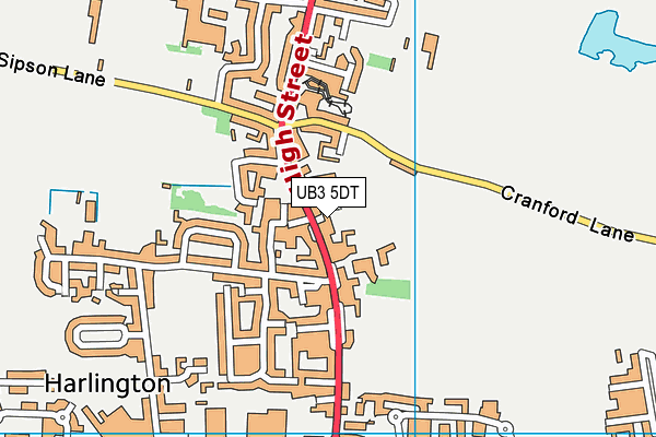 UB3 5DT map - OS VectorMap District (Ordnance Survey)