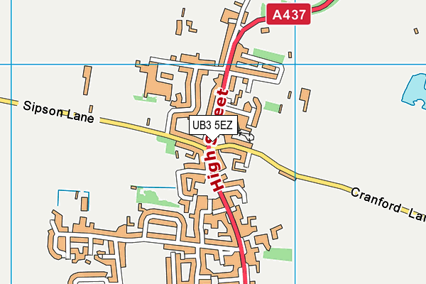 UB3 5EZ map - OS VectorMap District (Ordnance Survey)