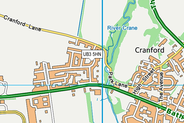 UB3 5HN map - OS VectorMap District (Ordnance Survey)