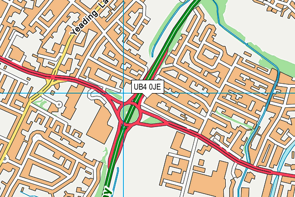 UB4 0JE map - OS VectorMap District (Ordnance Survey) UB4 0JE map - OS VectorMap District (Ordnance Survey)