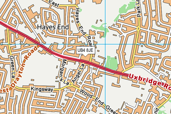 UB4 8JE map - OS VectorMap District (Ordnance Survey) UB4 8JE map - OS VectorMap District (Ordnance Survey)