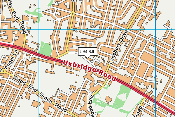UB4 8JL map - OS VectorMap District (Ordnance Survey) UB4 8JL map - OS VectorMap District (Ordnance Survey)